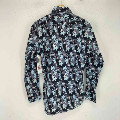 バーバリーブラックレーベル BURBERRY BLACK LABEL ボタニカル柄 コットン ボタンダウンシャツ メンズ JPN:2