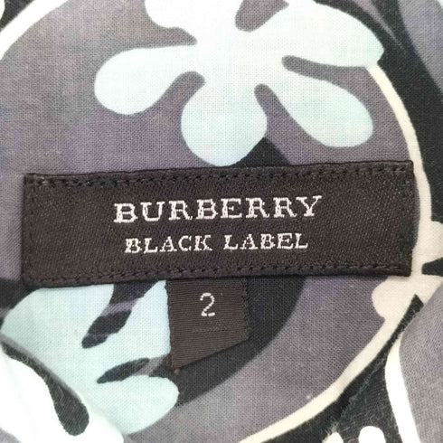 バーバリーブラックレーベル BURBERRY BLACK LABEL ボタニカル柄 コットン ボタンダウンシャツ メンズ JPN:2