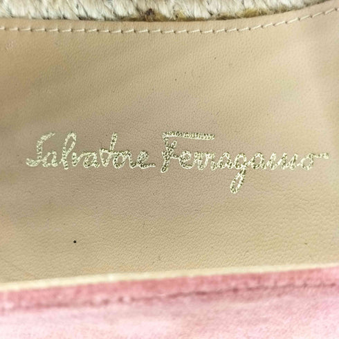 サルヴァトーレフェラガモ Salvatore Ferragamo エスパドリーユ ヴァラリボン ベロア スリッポン レディース 7