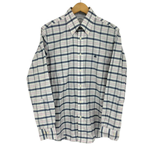 ブルックスブラザーズ BROOKS BROTHERS 1818 REGENT FIT ロゴ刺繍 チェック ボタンダウンシャツ メンズ import:S