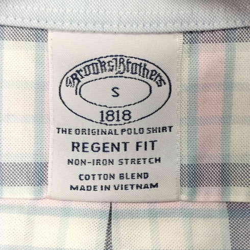 ブルックスブラザーズ BROOKS BROTHERS 1818 REGENT FIT ロゴ刺繍 チェック ボタンダウンシャツ メンズ import:S