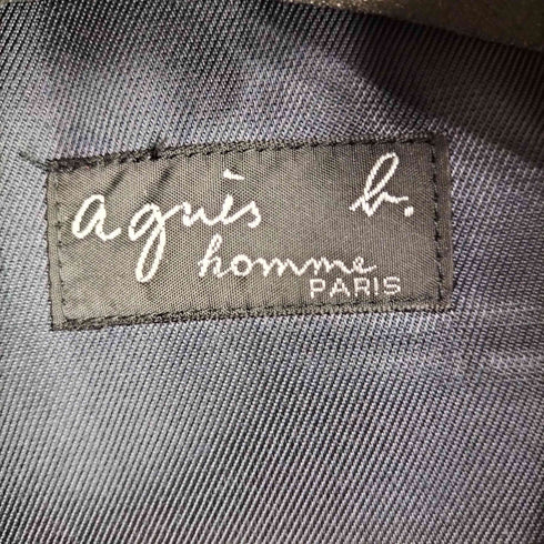 アニエスベーオム Agnes b.homme 90S ウールナイロン混ダブルジップアップハーフコート メンズ 52A