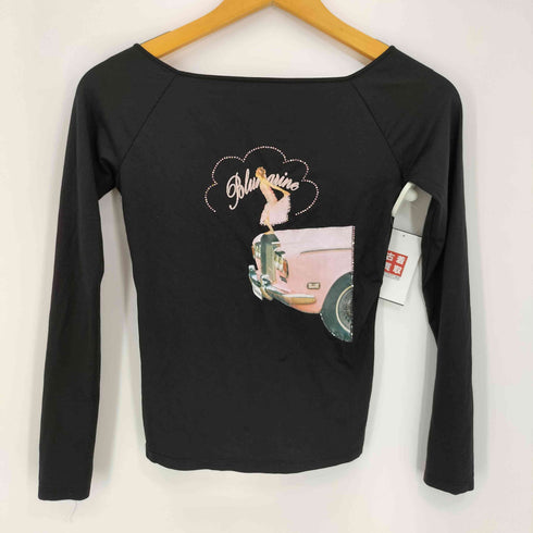 ANNA MOLINARI ラインストーン Uネック ロングスリーブTシャツ レディース 38