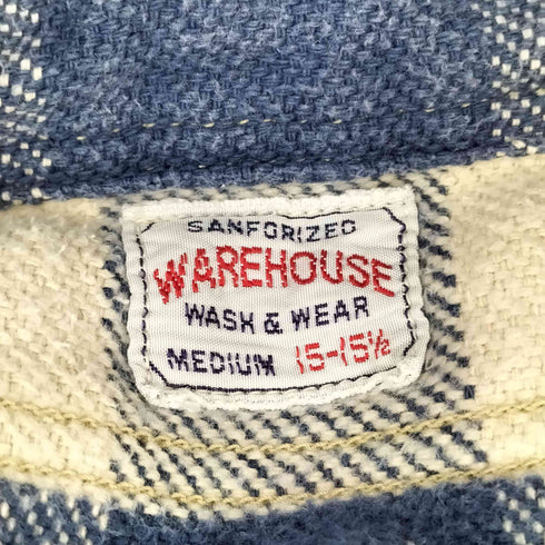 ウエアハウス WAREHOUSE L/S ブロックチェック ヘビーネルシャツ メンズ 15-15 1/2