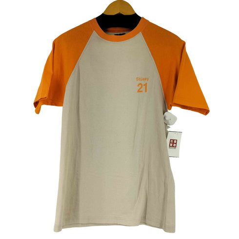 ステューシー Stussy 90S 紺タグ MADE IN USA 両面ロゴプリント ラグランTシャツ メンズ import:S