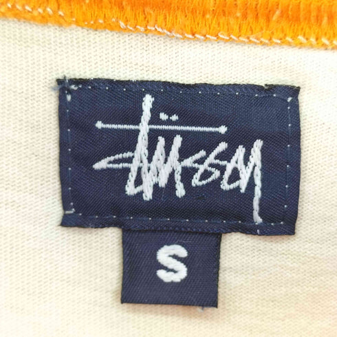 ステューシー Stussy 90S 紺タグ MADE IN USA 両面ロゴプリント ラグランTシャツ メンズ import:S