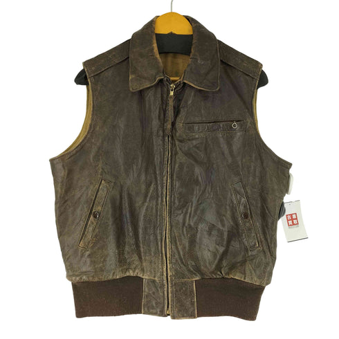 バナナリパブリック BANANA REPUBLIC 80S リアルレザーベスト メンズ import:L