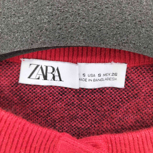 ザラ ZARA アーガイル柄 ニットカーディガン レディース import:S