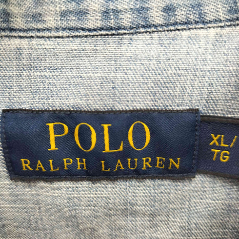 ポロラルフローレン POLO RALPH LAUREN L/S ウエスタン デニムシャツ メンズ import:XL