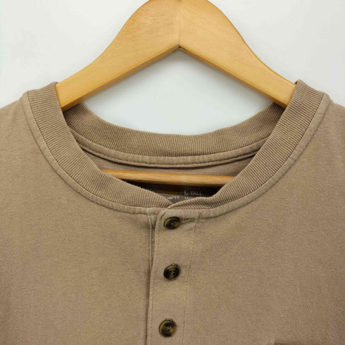カーハート Carhartt メキシコ製 ロゴ 刺繍 ヘンリーネック L/S Tシャツ メンズ import:L