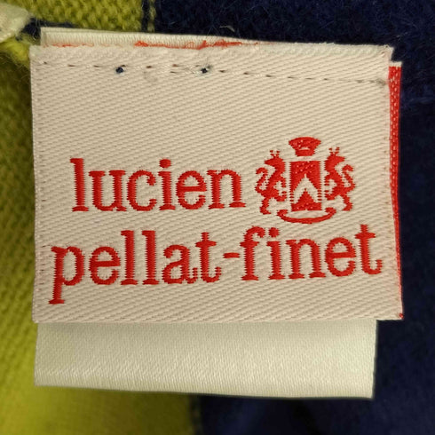 ルシアンペラフィネ Lucien Pellat-Finet スカル刺繍 Vネック ボーダー カシミヤニット メンズ import:S