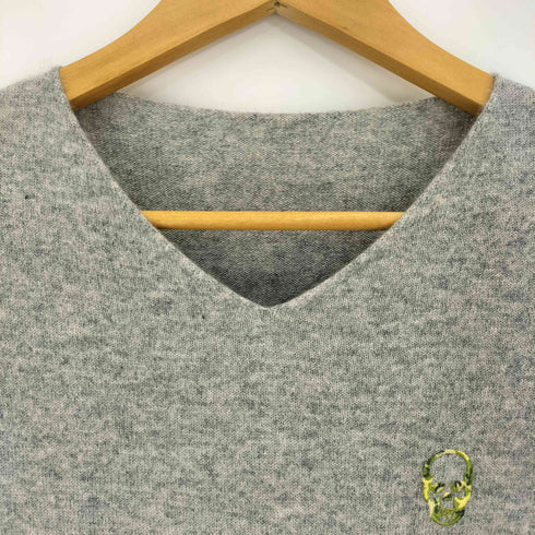 ルシアンペラフィネ Lucien Pellat-Finet スカル刺繍 Vネック カシミヤニット メンズ import:M