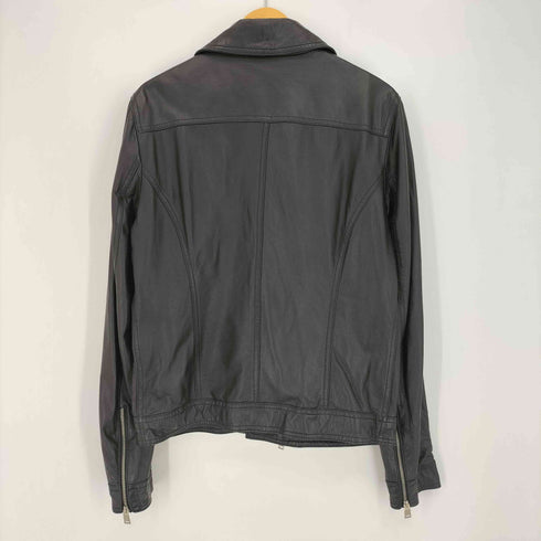 DELAN イタリア製 裏地ウッドランドカモ vera pelle real leather ダブルライダースジャケット メンズ 50
