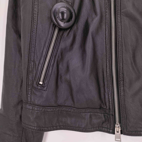 DELAN イタリア製 裏地ウッドランドカモ vera pelle real leather ダブルライダースジャケット メンズ 50