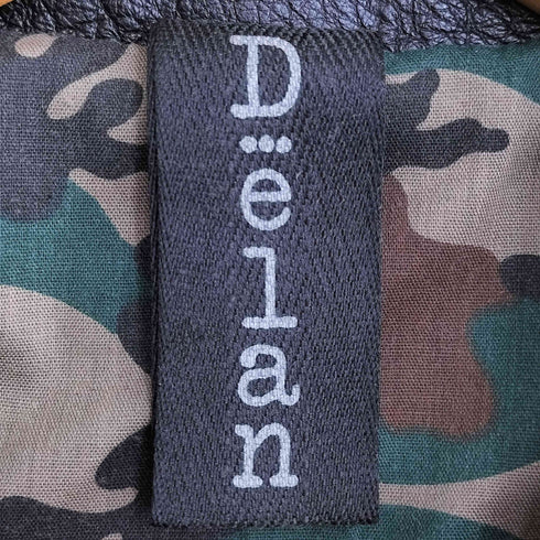 DELAN イタリア製 裏地ウッドランドカモ vera pelle real leather ダブルライダースジャケット メンズ 50