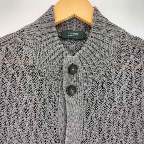 ザノーネ ZANONE リネンコットン ミドルゲージ スタンドカラー カーディガン メンズ 52