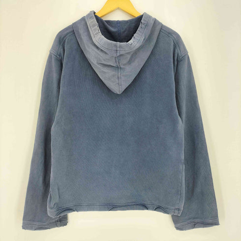 hussein chalayan 90-00s archive Distressed Double-Face Pullover Hoodie 裏地パイル ダメージ ダブルフェイス プルオーバーパーカー メンズ 44