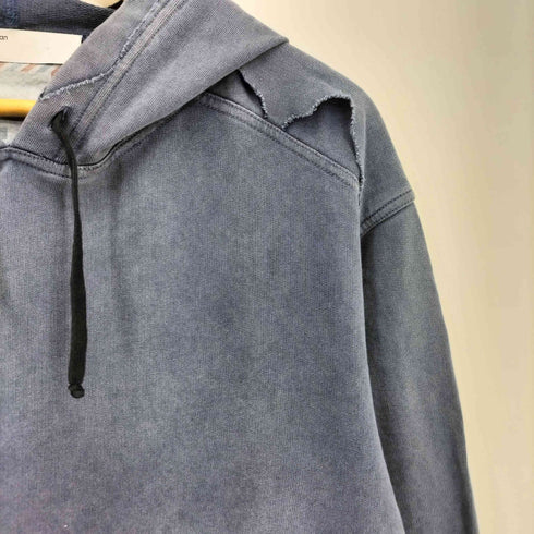 hussein chalayan 90-00s archive Distressed Double-Face Pullover Hoodie 裏地パイル ダメージ ダブルフェイス プルオーバーパーカー メンズ 44
