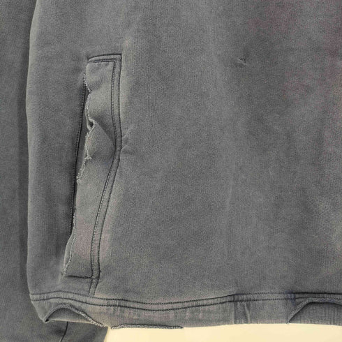 hussein chalayan 90-00s archive Distressed Double-Face Pullover Hoodie 裏地パイル ダメージ ダブルフェイス プルオーバーパーカー メンズ 44