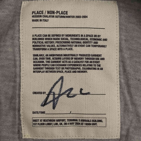 hussein chalayan 03aw “Place / Non-place” archive Hem slit layered sweatshirt 裾スリット レイヤードスウェット メンズ 46