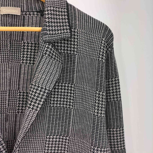 クルチアーニ Cruciani イタリア製 ウール100 ガンクラブチェック 3Bテーラードジャケット メンズ 50