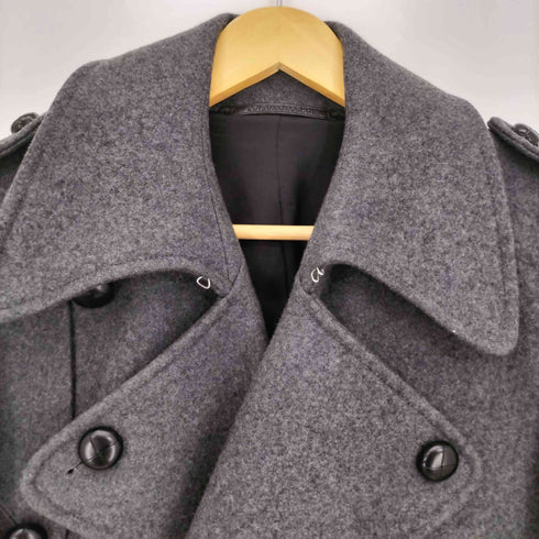 クリスヴァンアッシュ KRIS VAN ASSCHE クルミボタン カシミヤ混 ウール ベルテッド トレンチ コート メンズ 46