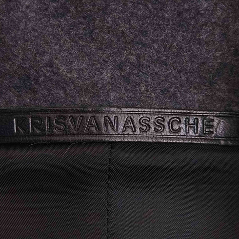 クリスヴァンアッシュ KRIS VAN ASSCHE クルミボタン カシミヤ混 ウール ベルテッド トレンチ コート メンズ 46