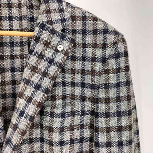 ヴィタルバルベリスカノニコ VITALE BARBERIS CANONICO L.B.M 1911 イタリア製 ガンクラブチェック 3B テーラードジャケット メンズ 50R
