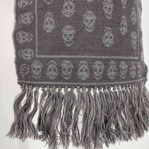 アレキサンダーマックイーン Alexander McQueen 07ss 本人期 イタリア製 スカル フリンジ マフラー メンズ