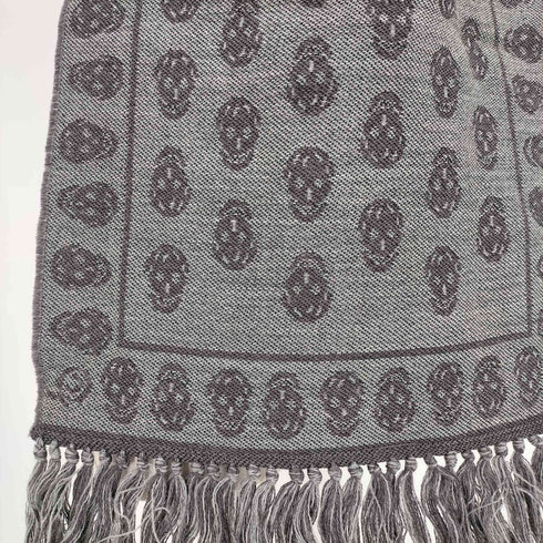 アレキサンダーマックイーン Alexander McQueen 07ss 本人期 イタリア製 スカル フリンジ マフラー メンズ