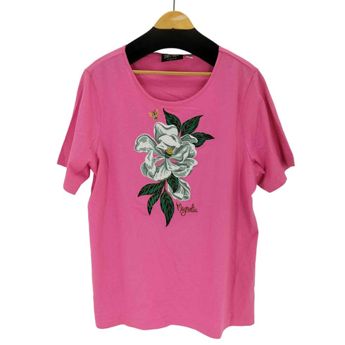 Bob Mackie フラワー刺繍 クルーネックTシャツ レディース import:XL