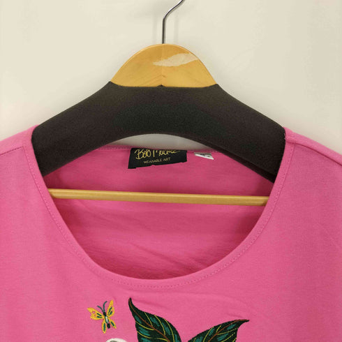 Bob Mackie フラワー刺繍 クルーネックTシャツ レディース import:XL