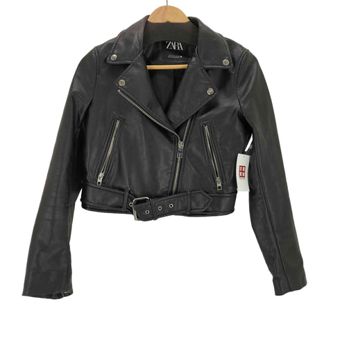 ザラ ZARA フェイクレザーライダースジャケット メンズ import:S
