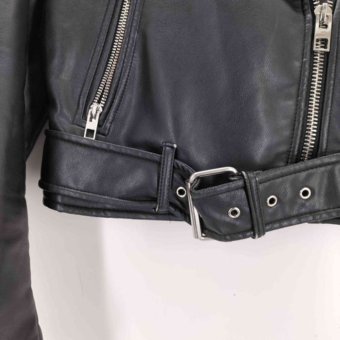 ザラ ZARA フェイクレザーライダースジャケット メンズ import:S