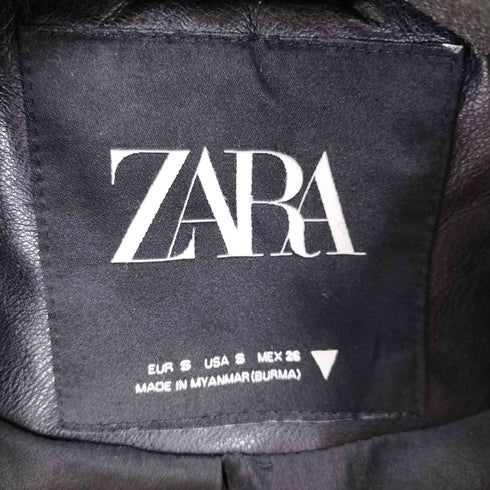 ザラ ZARA フェイクレザーライダースジャケット メンズ import:S
