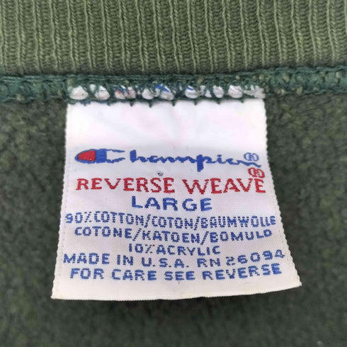 チャンピオン Champion USA製 袖目あり REVERSE WEAVE 刺繍タグ カレッジロゴ クルーネックスウェット メンズ import:L