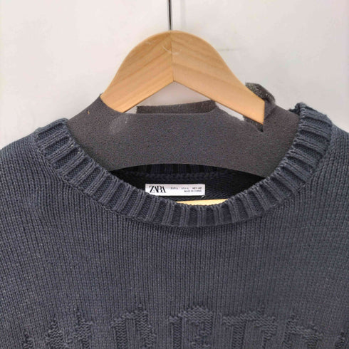 ザラ ZARA ダメージ加工 コットンニット メンズ import:L