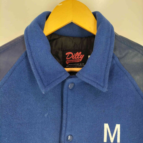 Dilly メルトンウール 袖レザー スタジャン メンズ import:M