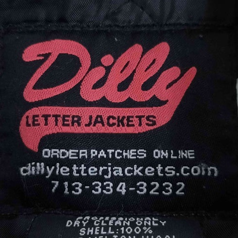 Dilly メルトンウール 袖レザー スタジャン メンズ import:M