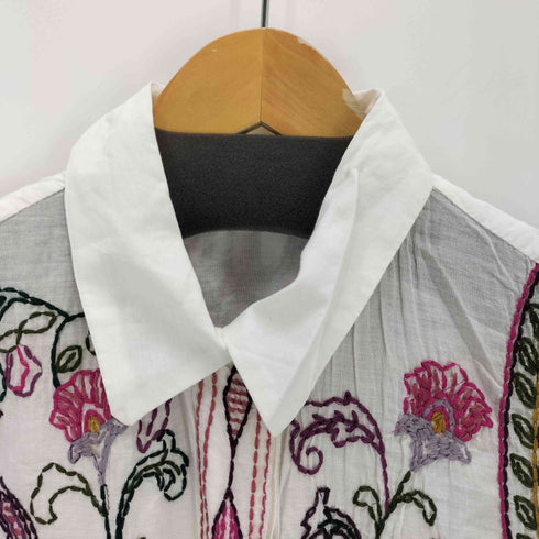 ザラ ZARA 刺繍 シャツワンピース レディース import:S