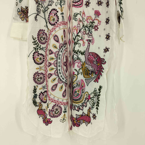 ザラ ZARA 刺繍 シャツワンピース レディース import:S