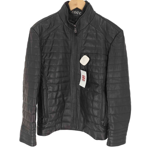 zoee collection lamb leather ラムレザー ファー付き ジップアップ ブルゾンジャケット Y2K メンズ import:XL