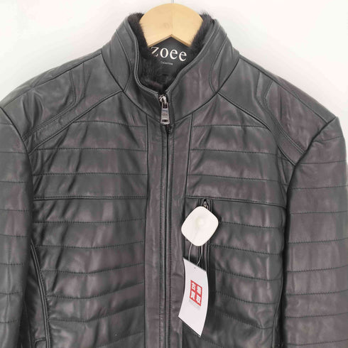 zoee collection lamb leather ラムレザー ファー付き ジップアップ ブルゾンジャケット Y2K メンズ import:XL