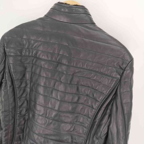 zoee collection lamb leather ラムレザー ファー付き ジップアップ ブルゾンジャケット Y2K メンズ import:XL
