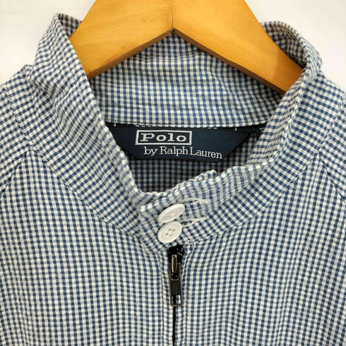 ポロバイラルフローレン Polo by RALPH LAUREN ポニー刺繍 ギンガムチェック コットン シアサッカー ハリントンジャケット メンズ import:L