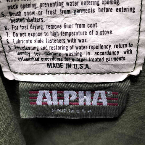 アルファ ALPHA USA製 M-65 フィールドジャケット メンズ SMALL REGULAR