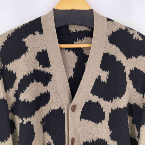 ラッドミュージシャン LAD MUSICIAN MIDDLE GAUGE WJQ KNIT VINTAGE LEOPARD CARDIGAN メンズ JPN:44