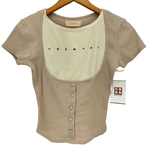 アンドマリー AND MARY Mary logo tops beige レディース FREE