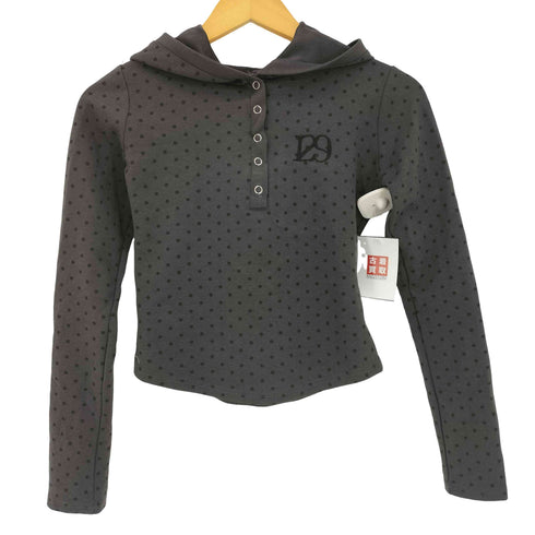 ILLIGO 129 Button Hoodie Long Sleeve 129ボタンフードロングスリーブドットチャコール レディース