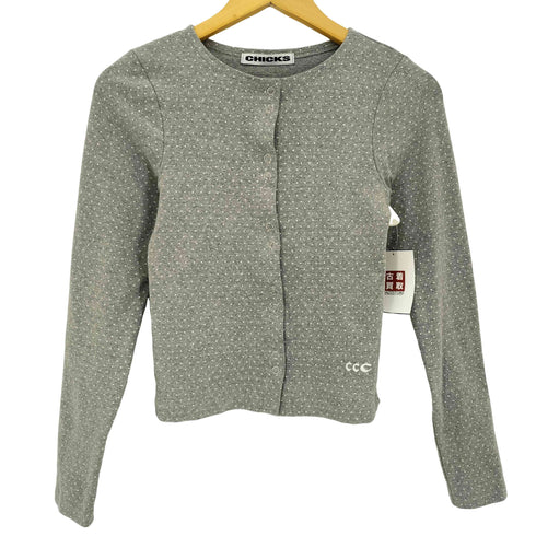 CHICKS Dot Snap Cardigan ドットパターンラウンドカーディガン レディース